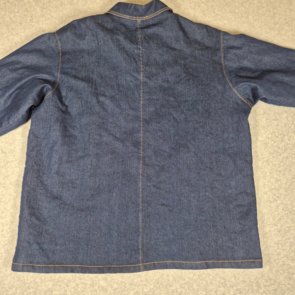 Haband Casual Joe Chore Coat Mens XL Blue Denim Quilted Lined Jacket - Picture 7 of 9